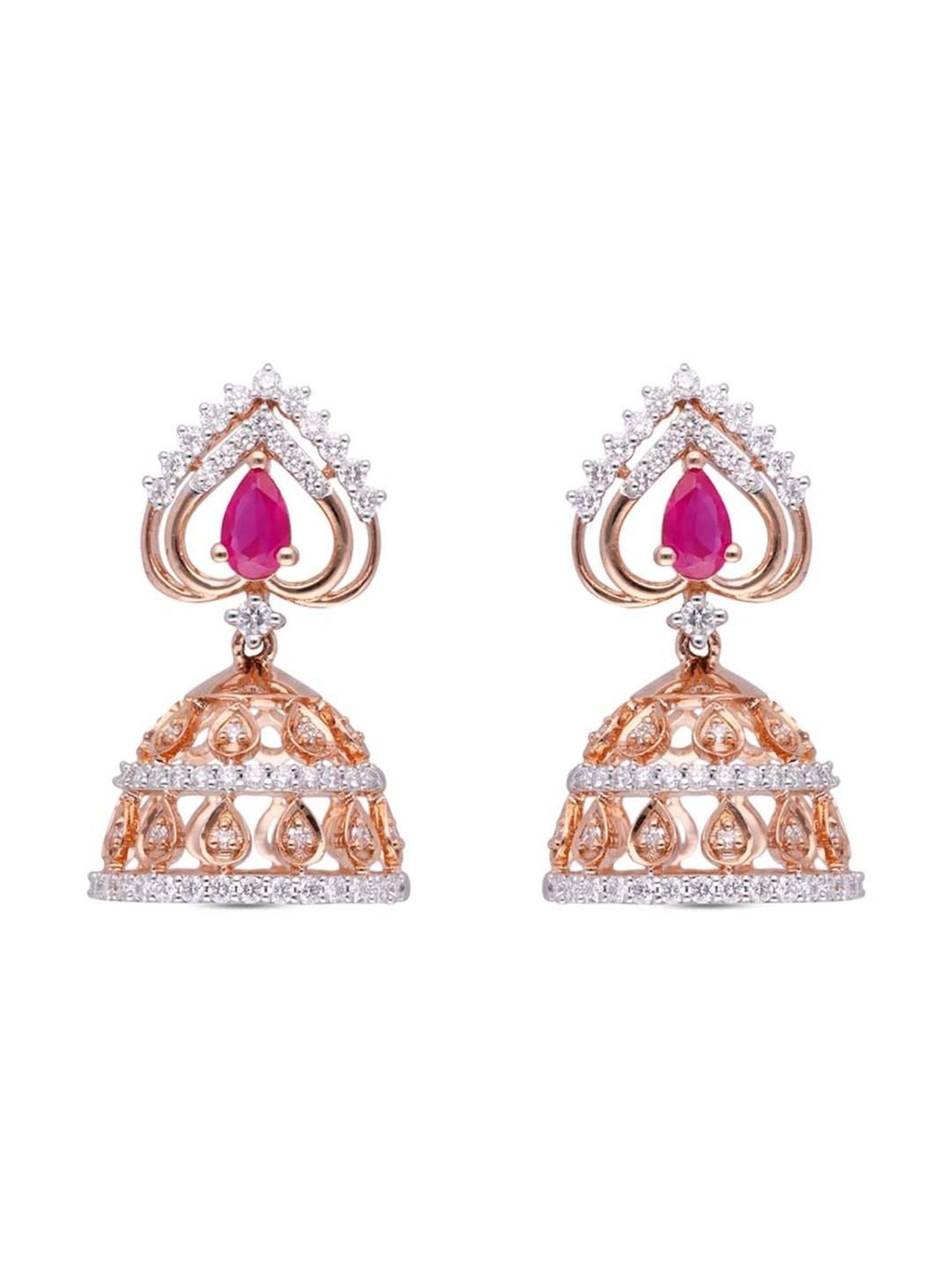 CKC Radiant Sparkle: Diamond Drops Set with Ruby Stone