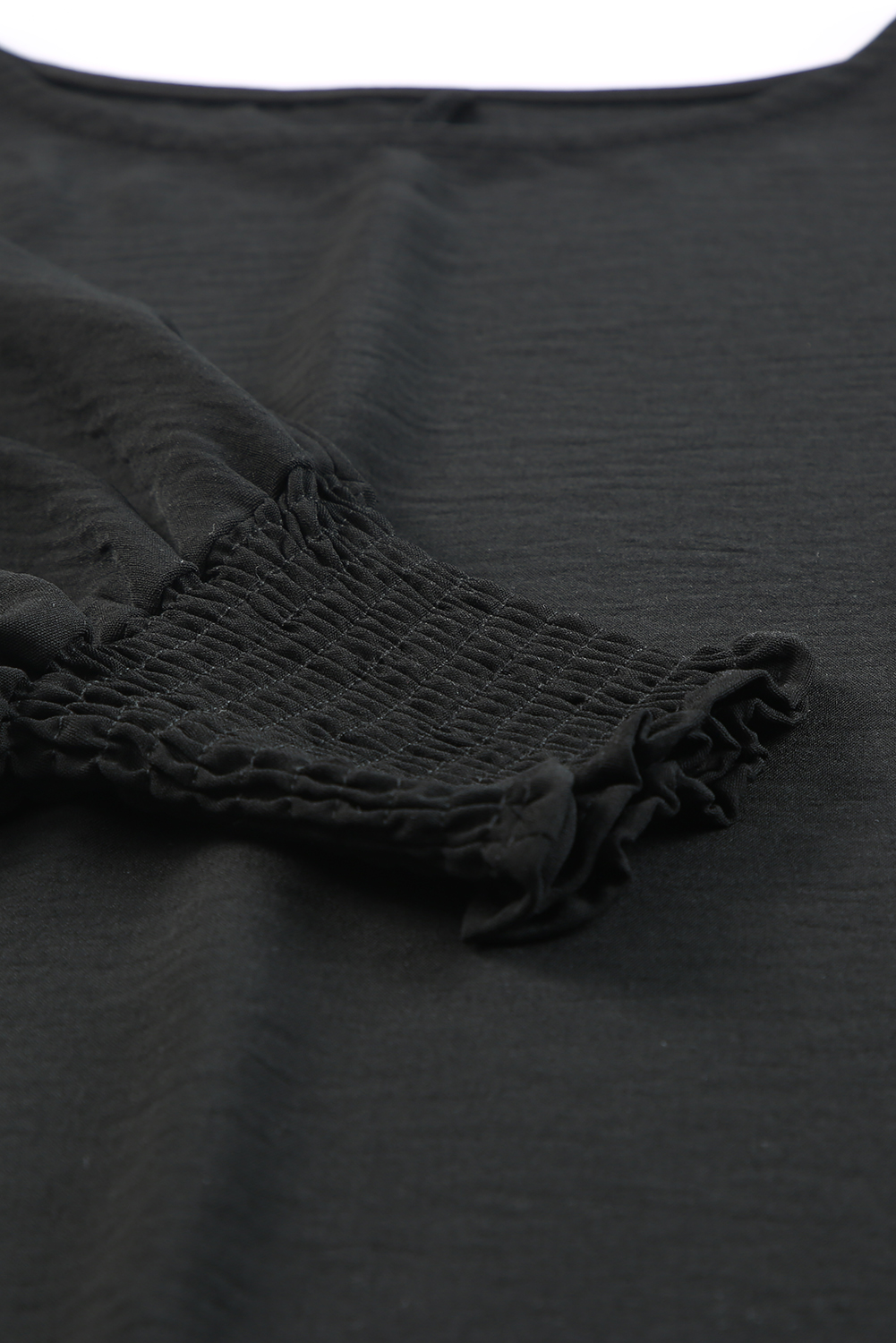 Black Plain Batwing Sleeve Business Casual Blouse