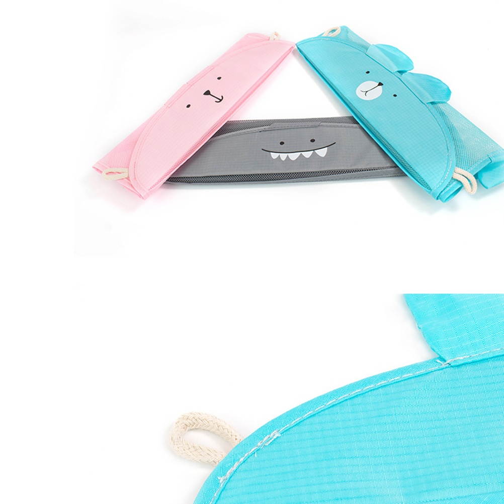 Cartoon Bathroom Folding Mesh Hanging Storage Bag Bathing Toy Storage Organizer Bath Toys Organizer Holder Storage Bathtub Bathing (Blue)