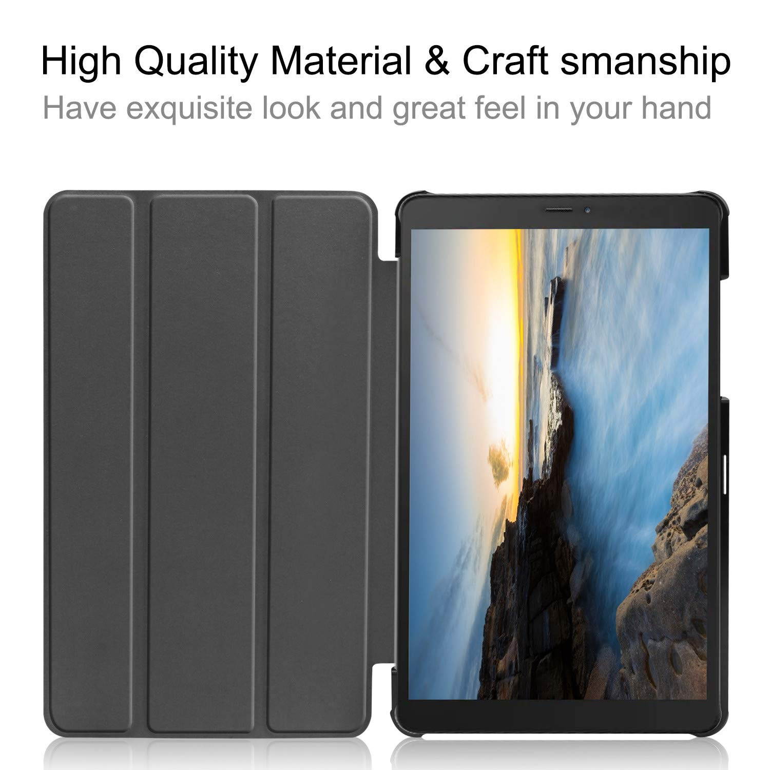 Compatible with Samsung Galaxy Tab A 8.0 2019 Case SM-T290 / T295 / T297 Shockproof Folio Stand Cover PU Leather Holster Tablet Protective Case with Kickstand