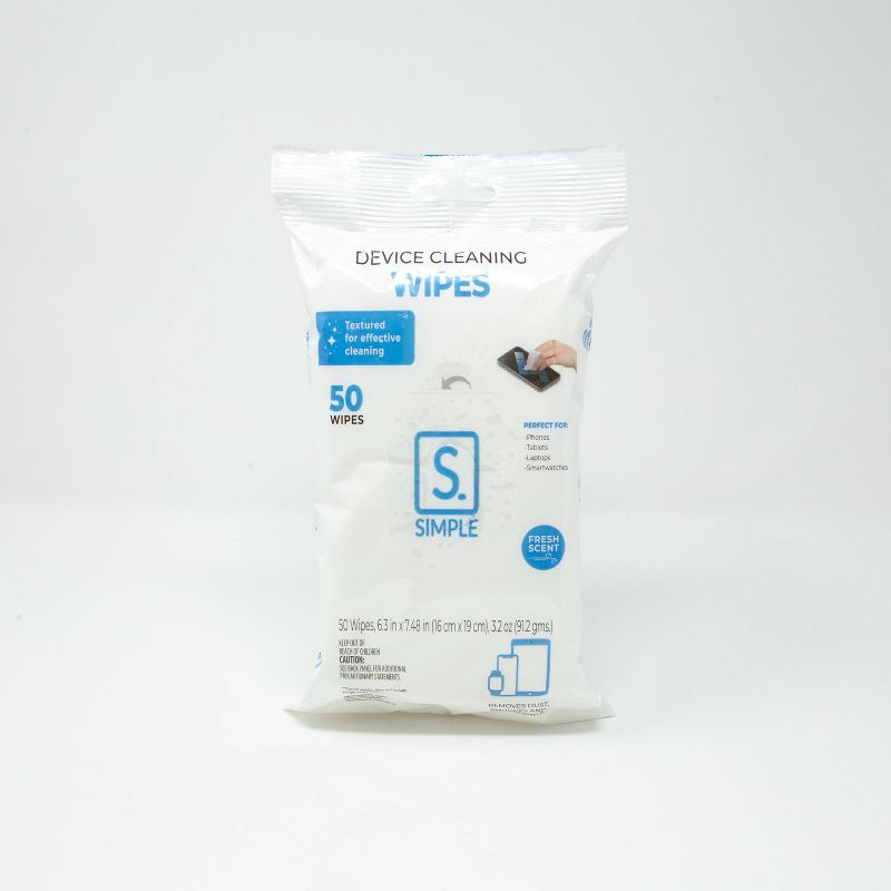 Simple Device 50ct Sanitizing Wipes (Resealable Pouch)