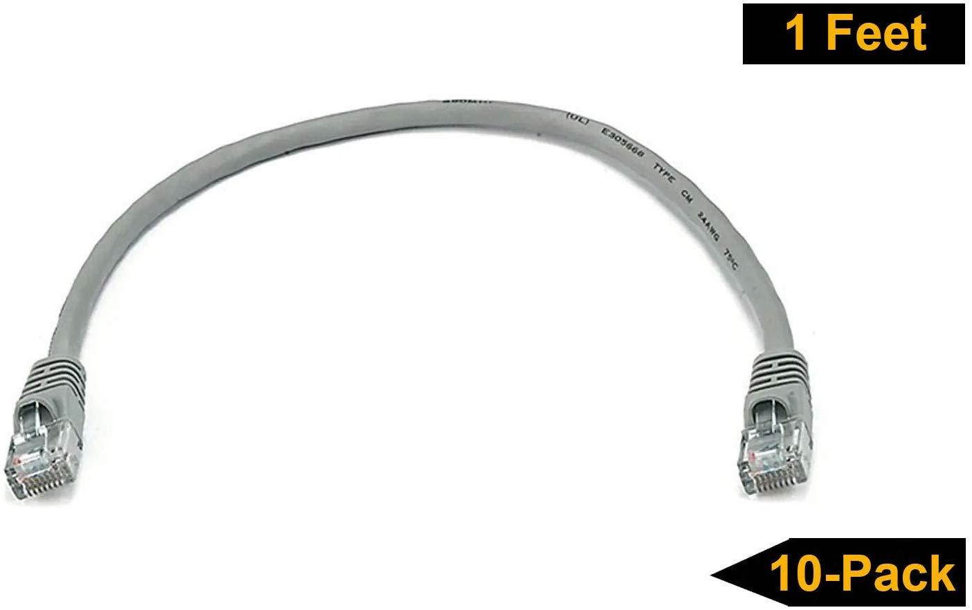iMBAPrice - 100 ' Cat5e RJ45 Network Ethernet Patch Cable, (10 Pack), Grey (IMBA-CAT5-100GY-10PK)