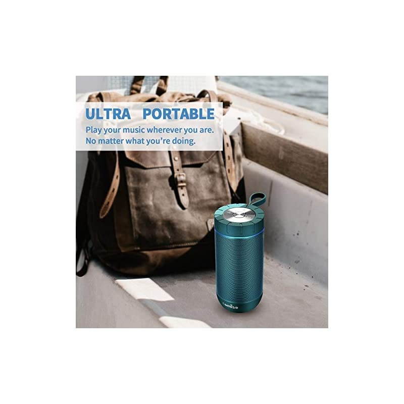 Waterproof Bluetooth Speakers Outdoor Wireless Portable Speaker with 20 Hours Playtime Superior Sound for Camping Beach Sports Pool Party Shower Malachite Green