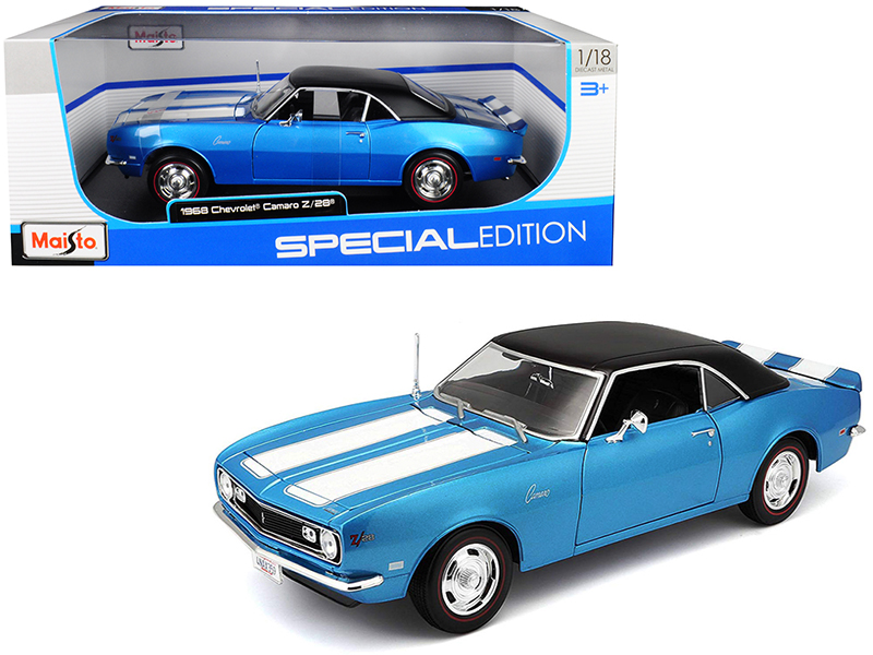 1969 Chevrolet Camaro Z/28 Carolina Blue with White Stripes Limited Edition to 420 pieces Worldwide 1/18 Diecast Model Car by ACME