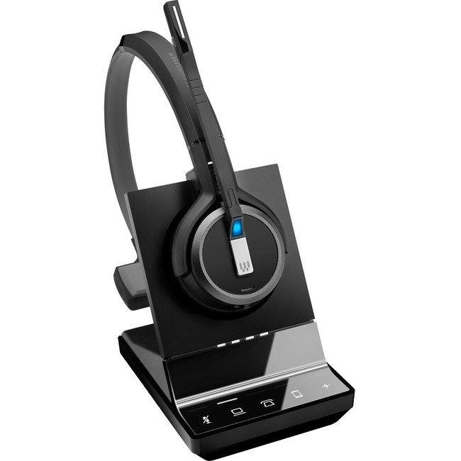 Sennheiser SDW 5035 (506596) - Single-Sided (Monaural) Wireless Dect Headset for Desk Phone Softphone/PC Connections Dual Microphone Ultra Noise Cancelling, Black