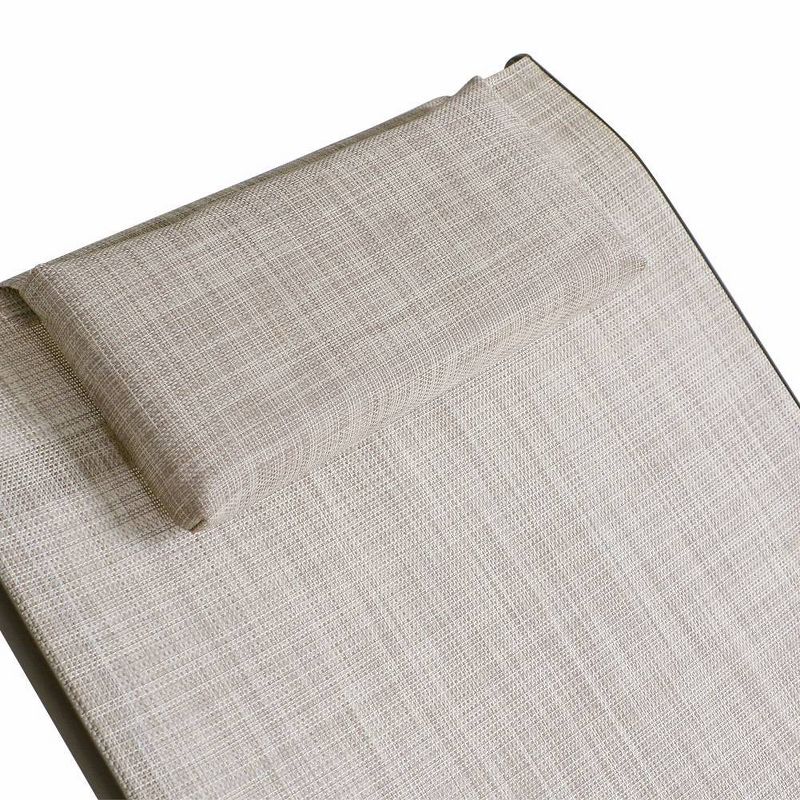 2pc Outdoor Portable Reclining Chaise Lounge Chairs - Beige - Crestlive Products