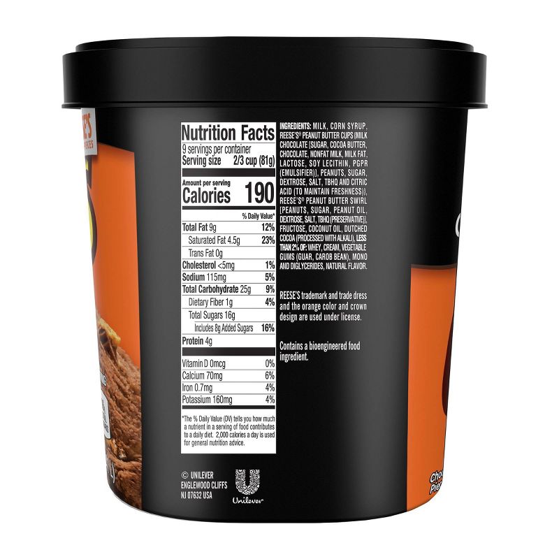 Breyers Reese's Peanut Butter Cups Chocolate Frozen Dairy Ice Cream Dessert  – 48oz