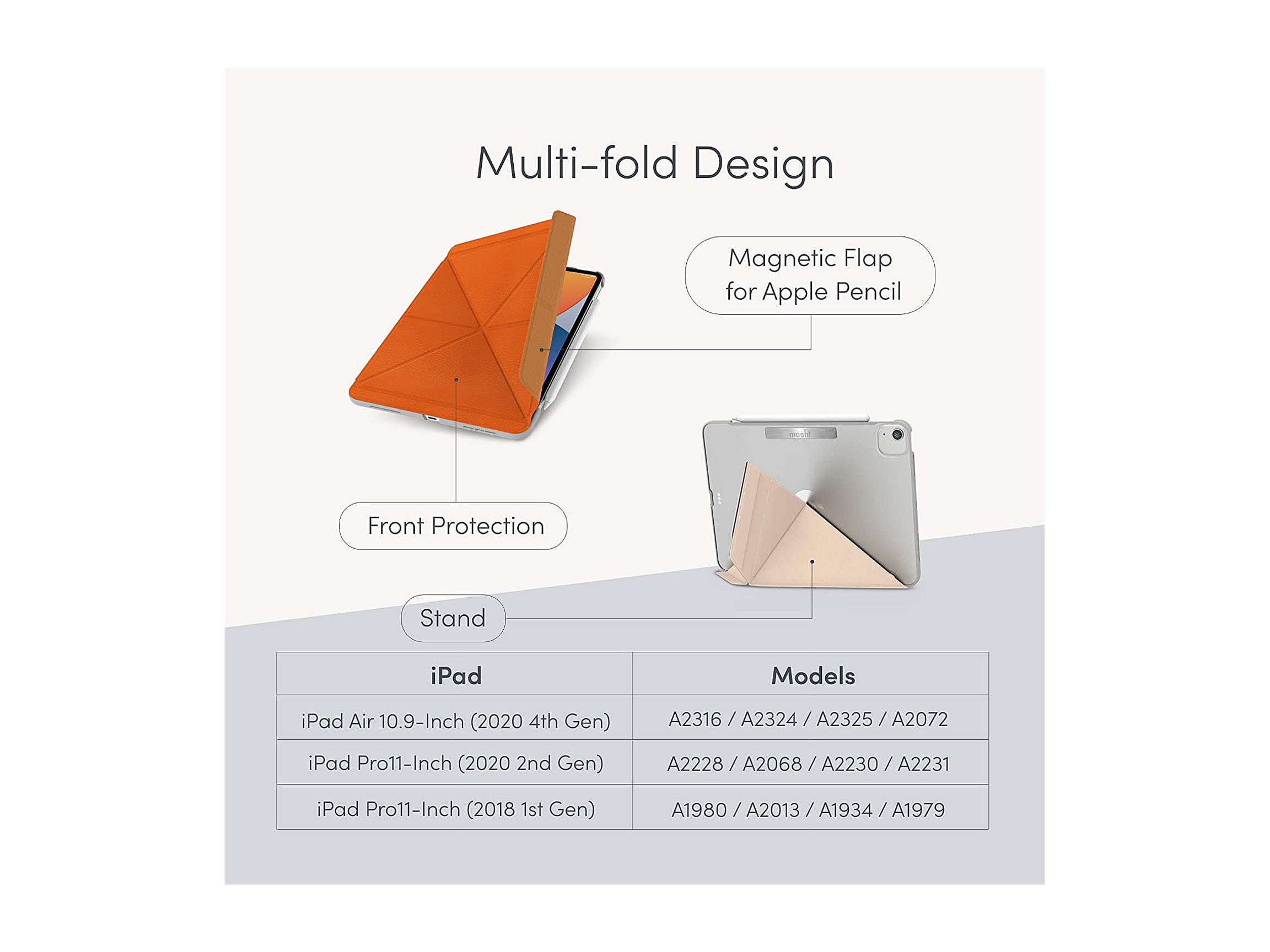 Moshi VersaCover Carry Case for 10.9" Apple iPad Air 4th Gen Tablet 99MO056083