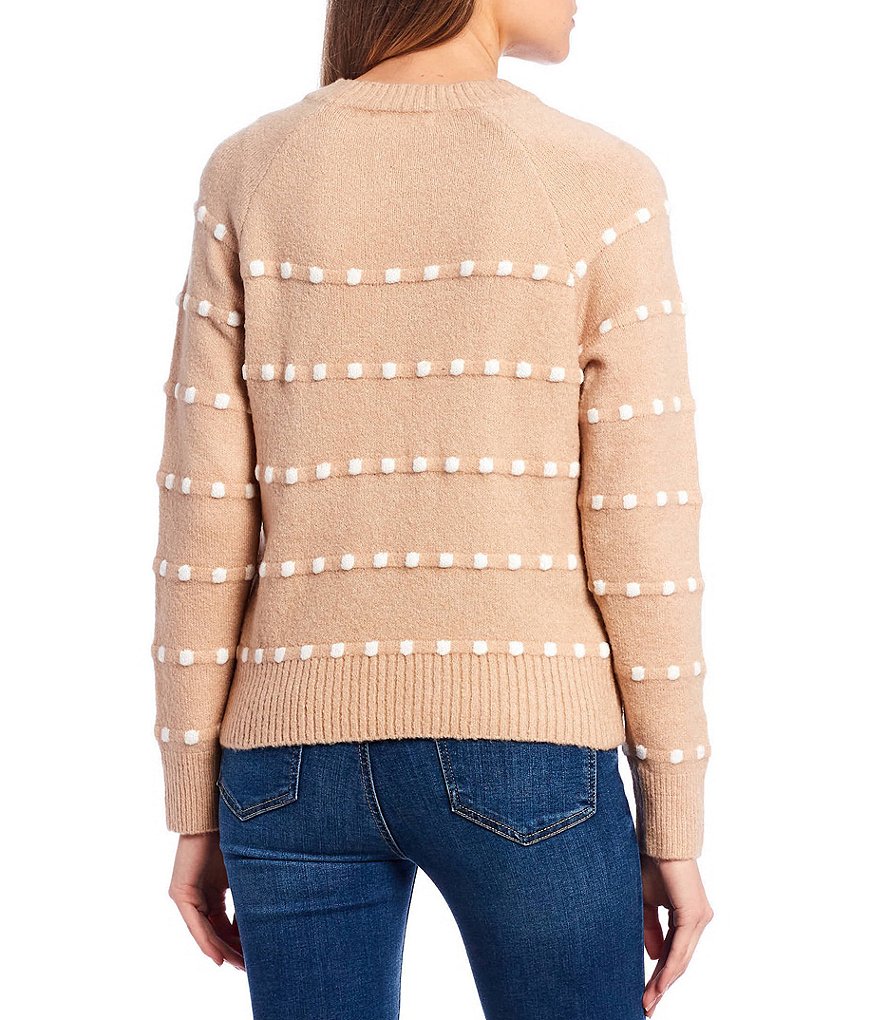 GB Round Neck Fuzzy Eyelash Sweater