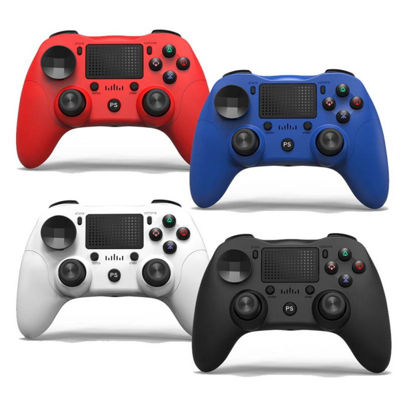Bluetooth Wireless Game,Dual Vibration Six Axis Integrated,With Gamepad Pressure Panel, For PS4 / Android / PC (White)