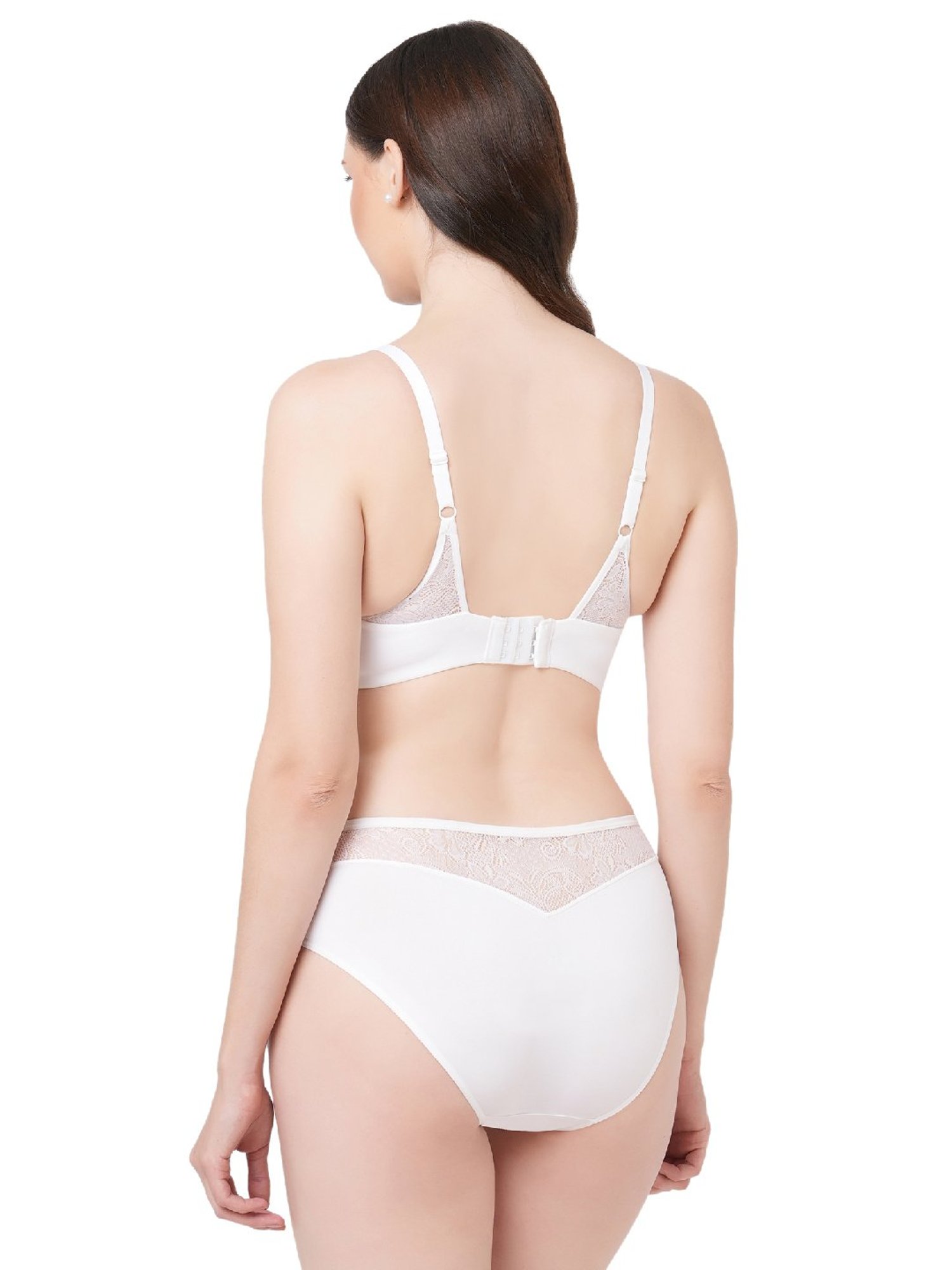 mod & shy Black Self Pattern Lingerie Set