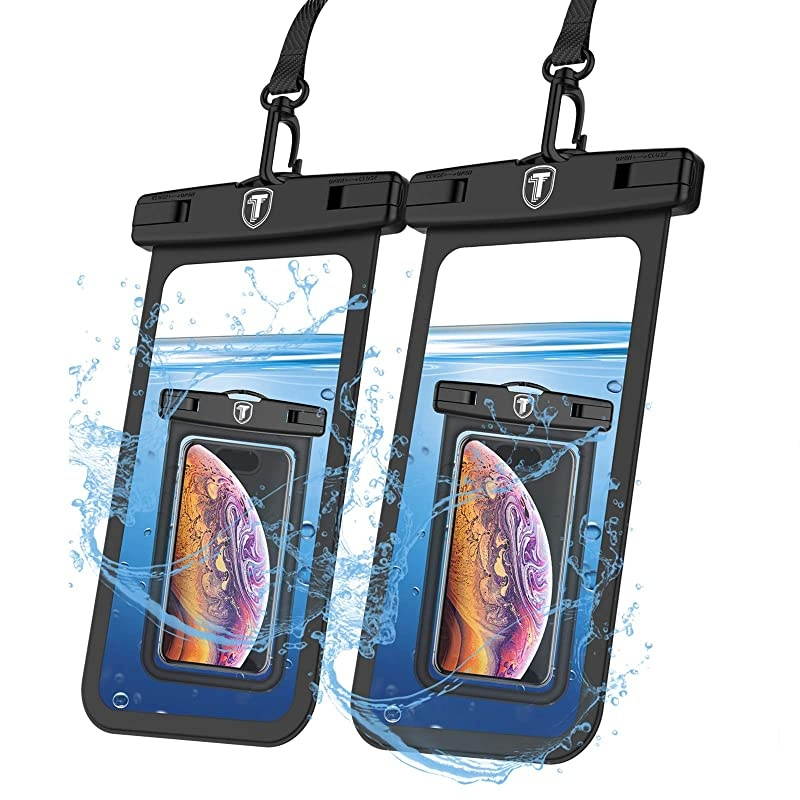 Waterproof Phone Pouch For iPhone 11 Pro Max 11 XS XR Samsung Galaxy Note 20 Ultra 10+ 9 A01 A10E A11 A20 A21 A30 A51 A71 5G J3 J7 S20+ S10 S9 2Pack Waterproof Case Cellphone Dry Bag Lanyard