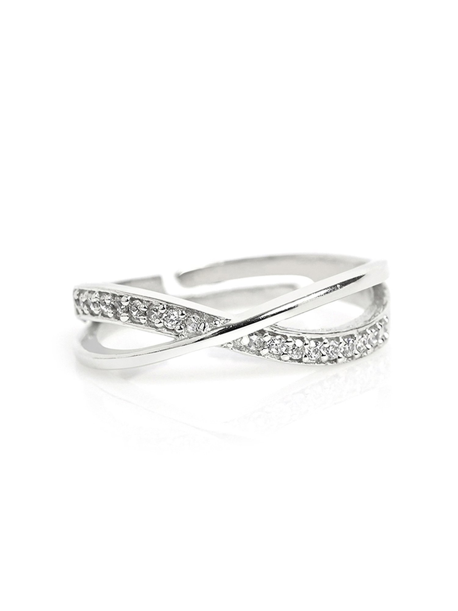 March by FableStreet 92.5 Sterling Silver Zircon Ring for Women