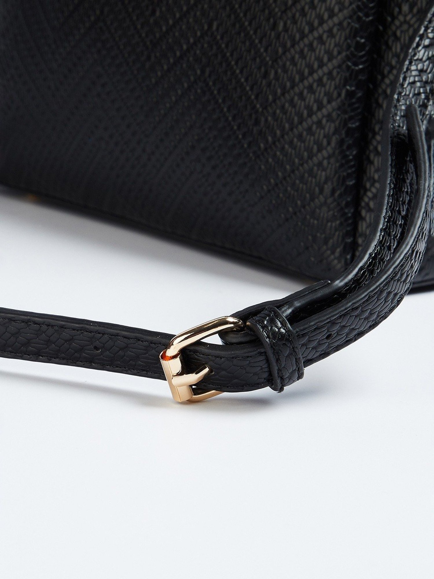 Code by Lifestyle Black Textured Handbag