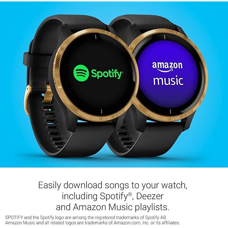 Garmin Venu GPS Smartwatch with AMOLED Display and  Ultimate White Earbuds with Charging Power Bank Case Bundle