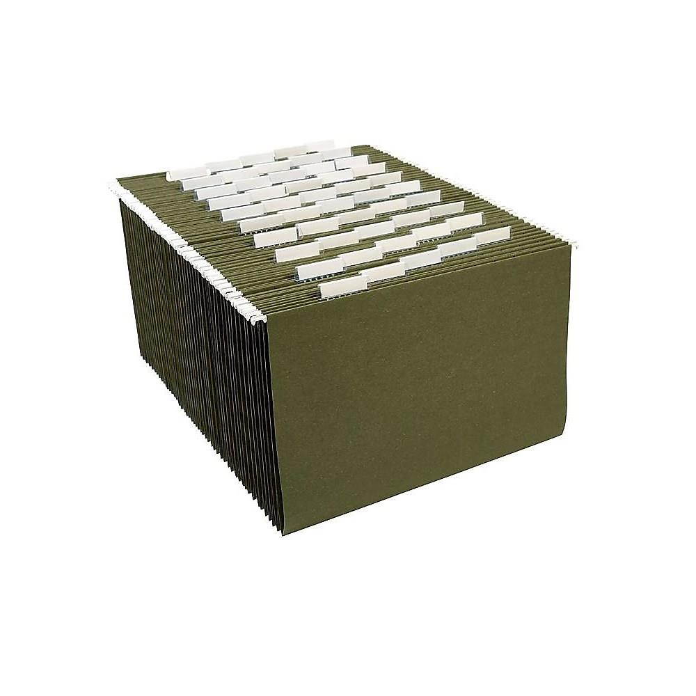 Staples Hanging File Folders 5 Tab Legal Size Standard Green 50/BX TR490853