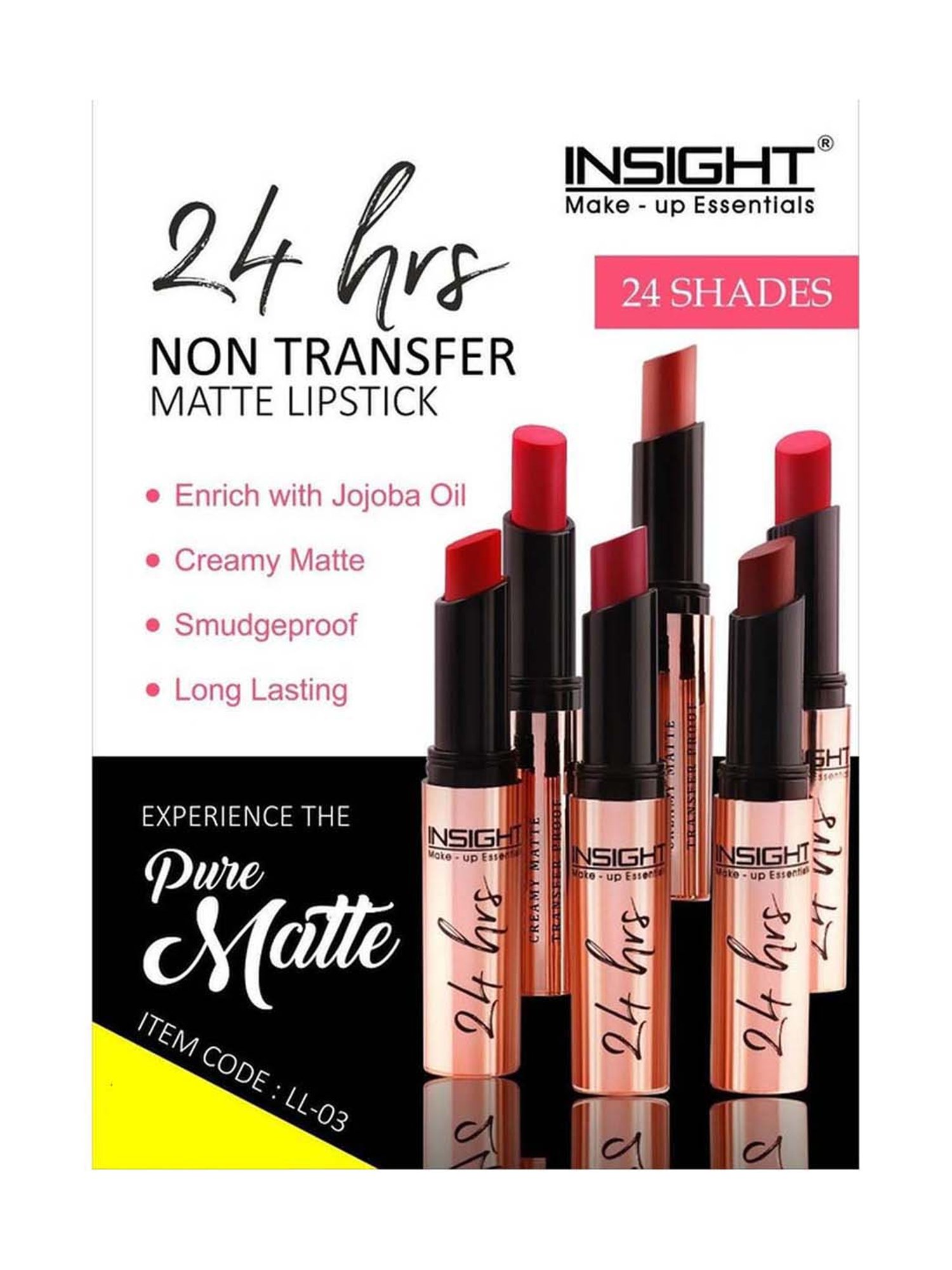 Insight Cosmetics 24 Hrs Non Transfer Matte Lipstick 21-Too Chic - 3 gm