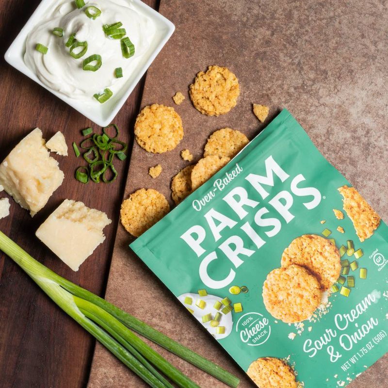 ParmCrisps Oven Baked Gluten Free Sour Cream & Onion 100% Cheese Crackers - 1.75oz