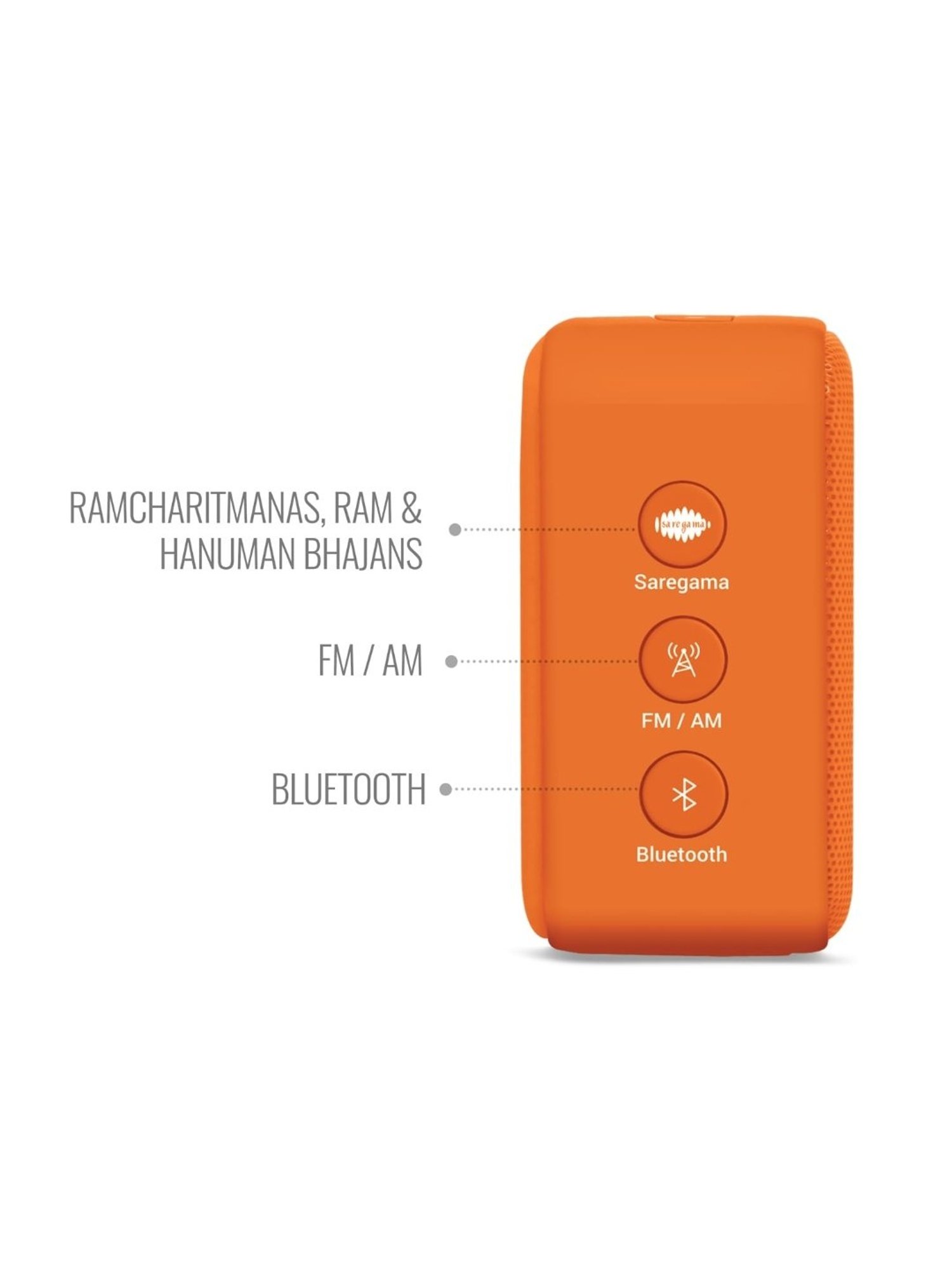 Saregama Carvaan Mini Shri Ram Portable Music Player with Pre-Loaded Bhajans (Devotional Orange)