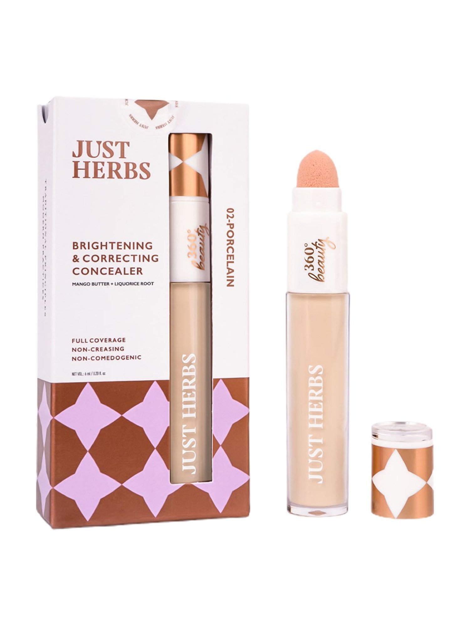 JUST HERBS Brightening & Correcting Concealer 02-Porcelain - 6 ml