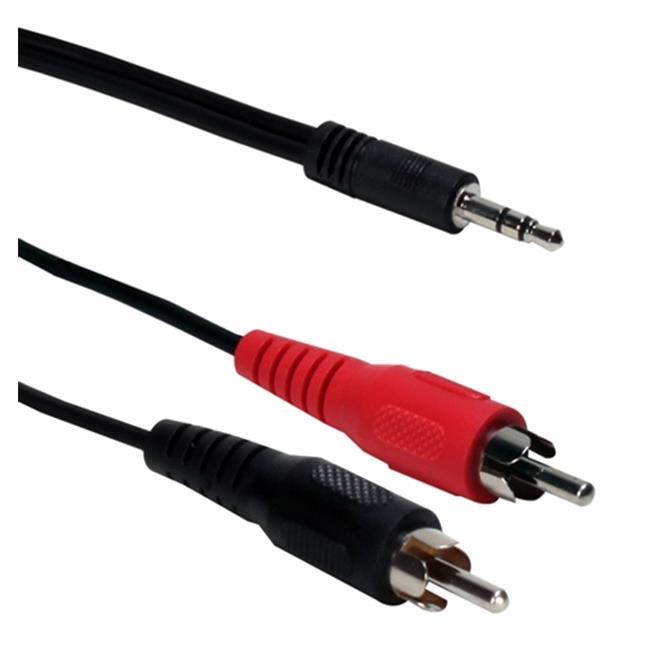 QVS CC399-06 6 ft., 3.5 mm. Mini-Stereo Male to Dual-RCA Male Speaker Cable