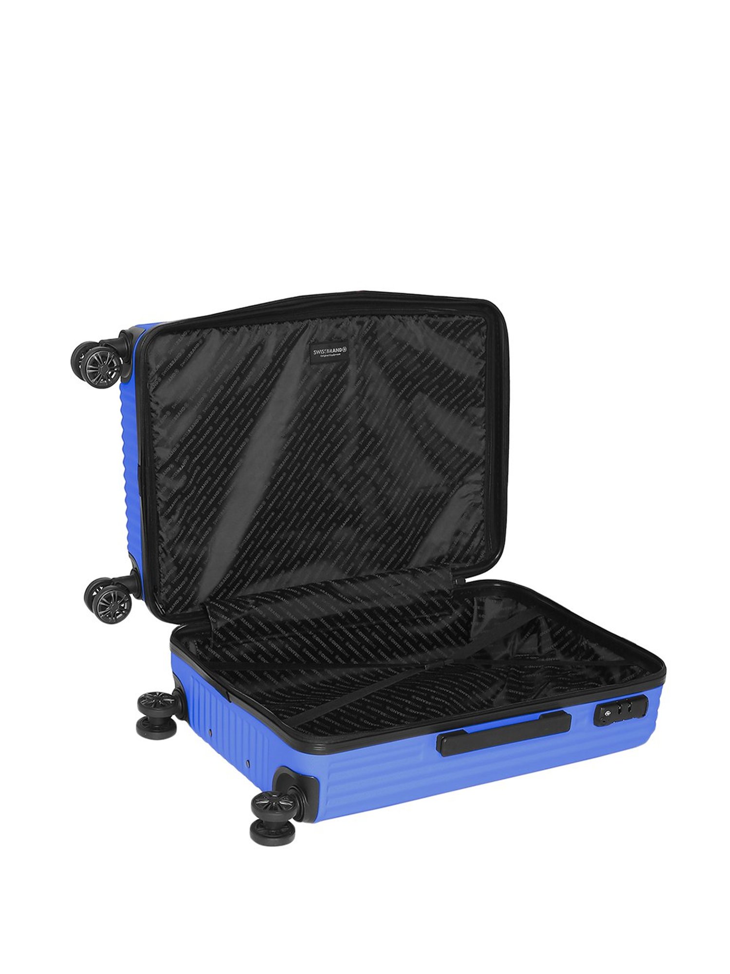 Swiss Brand Riga Blue Medium Hard Trolley Bag - 24 cm