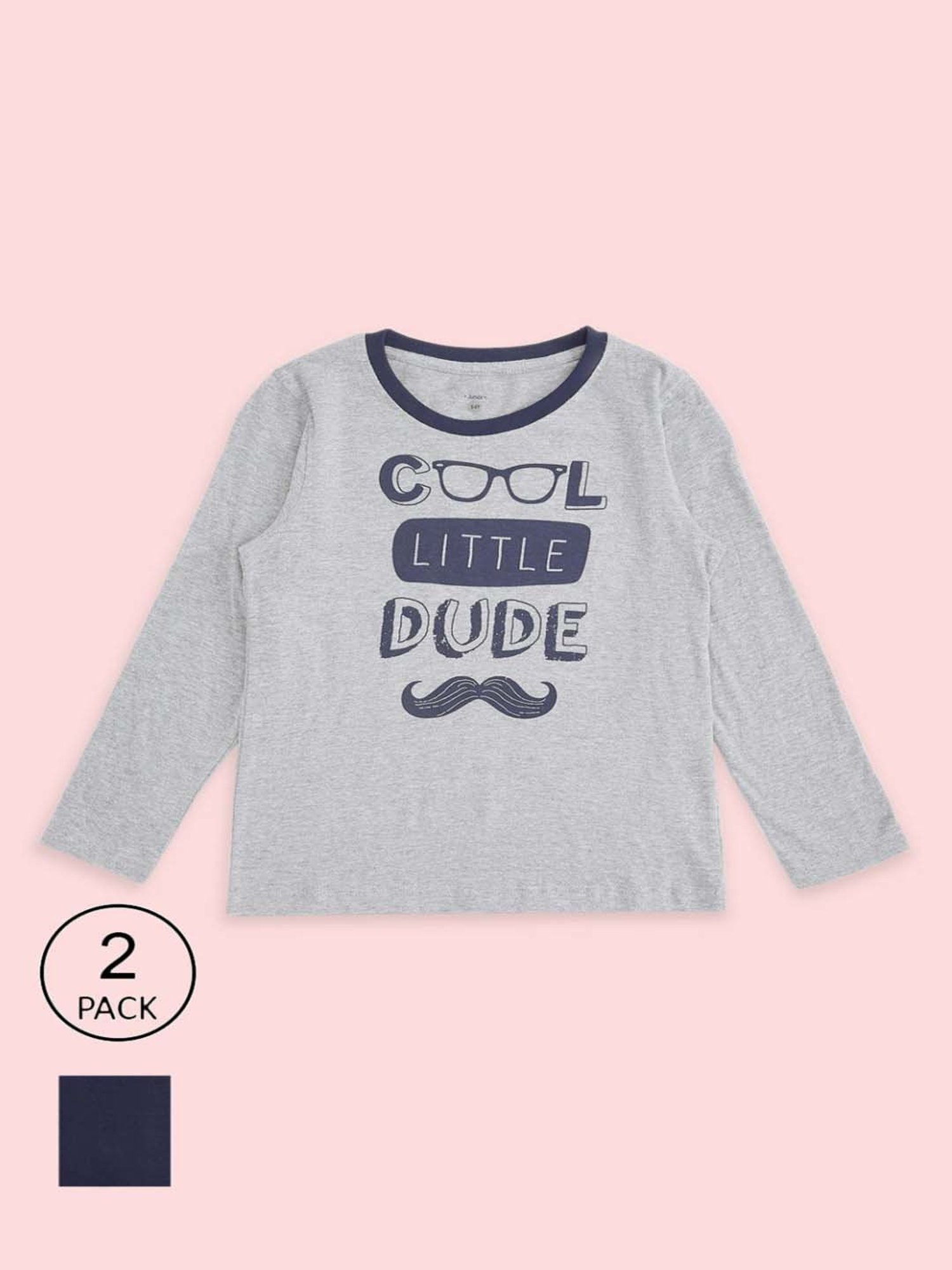 Pantaloons Baby Boys Grey & Blue Cotton Printed Full Sleeves T-Shirt