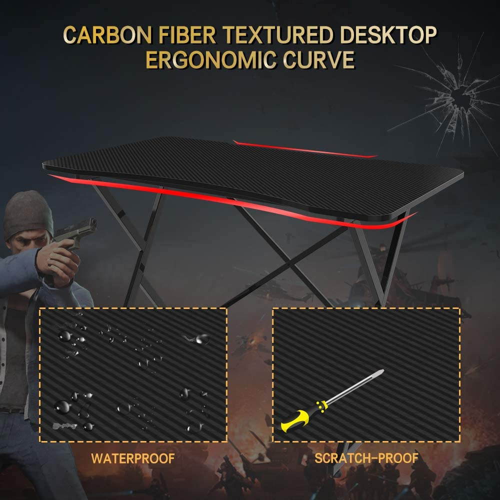 SMUGDESK 43'' PC E-Sports computer desk , Ergonomic Home Office Desk Gamer Workstation Gaming Table