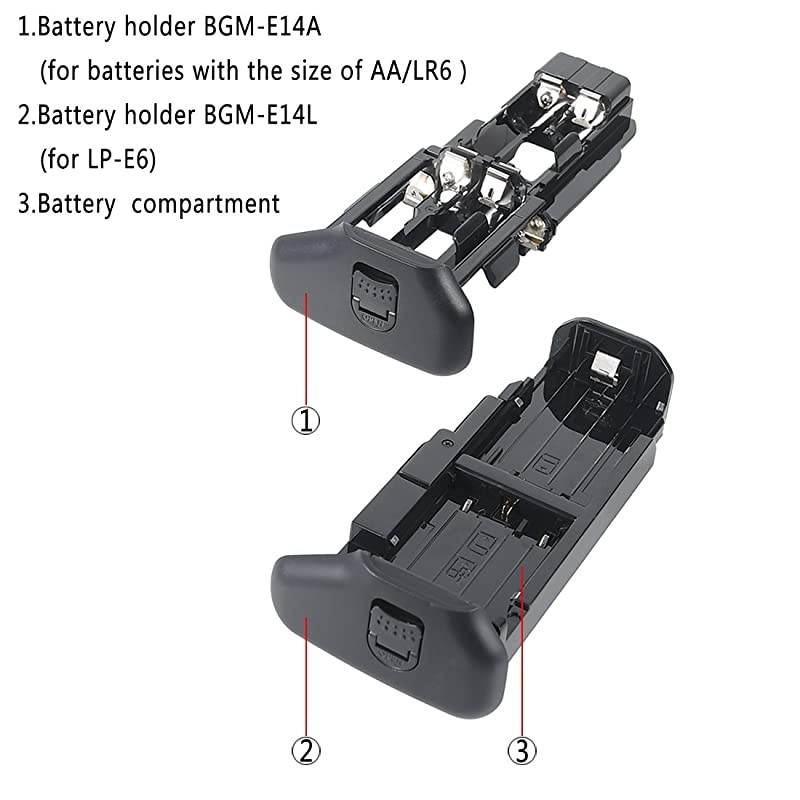 Replacement for Pro BGE14 Vertical Battery Grip + 2X LPE6 LPE6N Compatible Canon EOS 70D 80D 90D SLR Digital Camera