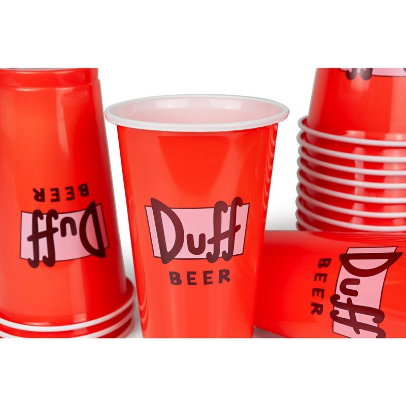 Silver Buffdalo The Simpsons Duff Logo 18oz Disposable Plastic Party Cups | 20 Pack