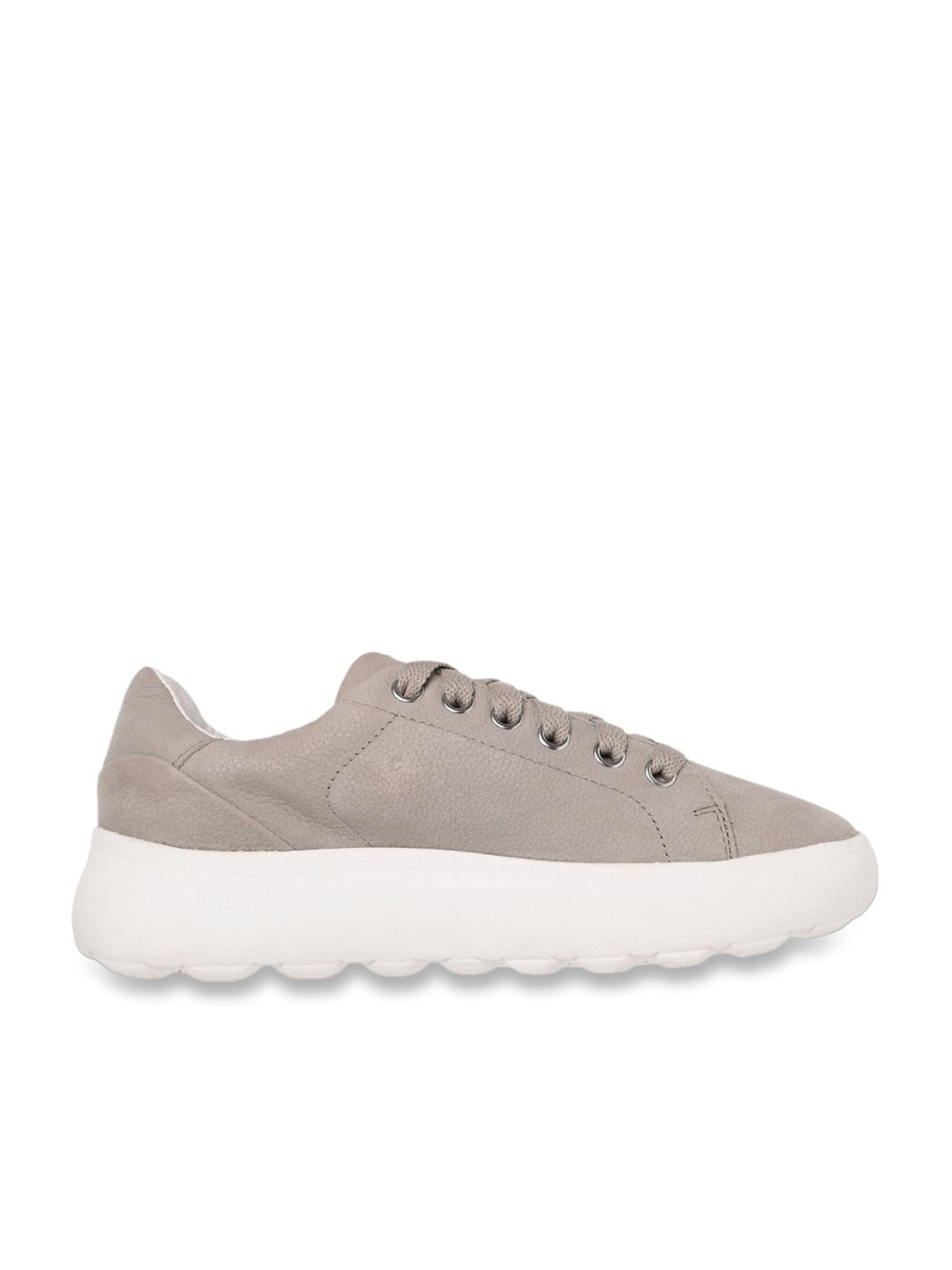 Geox Women's D Spherica EC4.1 Beige Leather Casual Sneakers