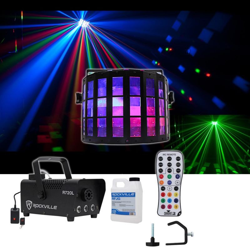 Chauvet DJ Mini Kinta IRC RGBW Derby Club Stage Effect Light+Fogger+Remote