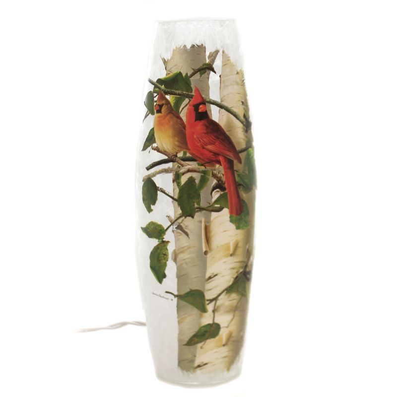 Stony Creek 11.5" Summer Cardinal Lg Pre-Lit Vase Leaves Branches  -  Novelty Sculpture Lights