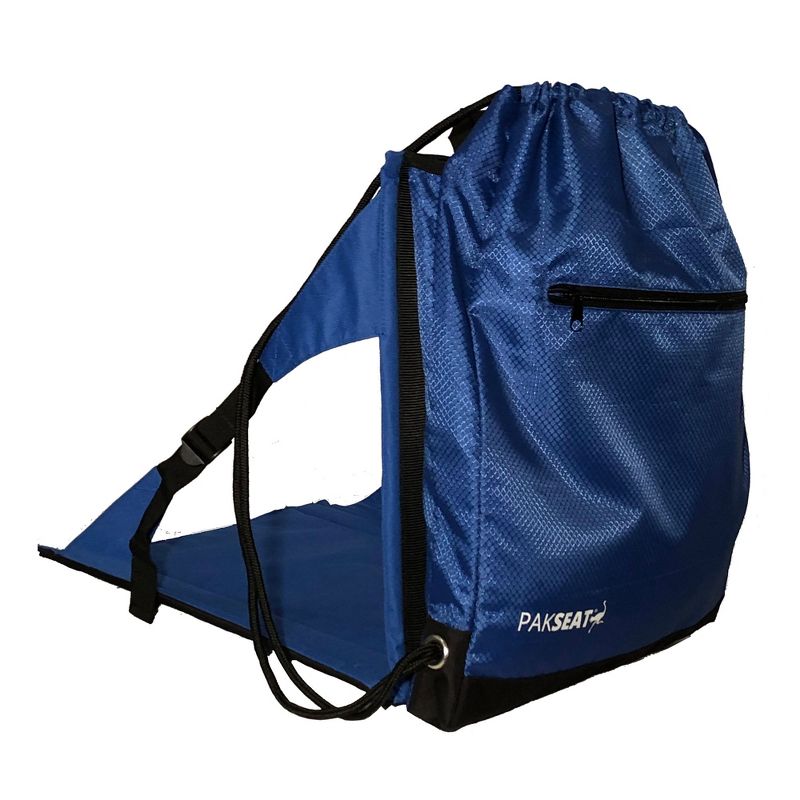 Ostrich PakSeat Padded Folding Stadium Seat Backpack String Bag, Blue (2 Pack)