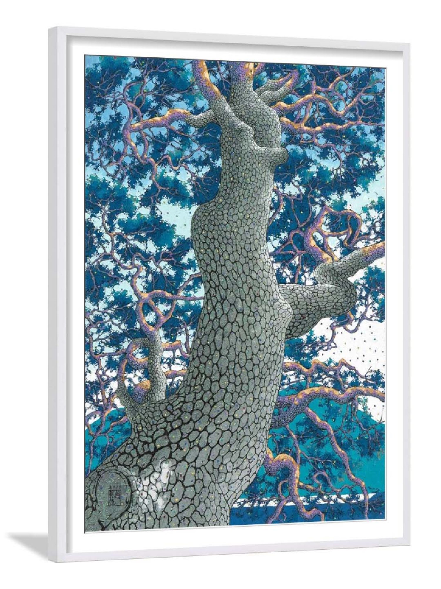 ARTE'VENUE The Best Tree Blue Paper Wall Arts - Set of 2 (13 X 18 inch Each)