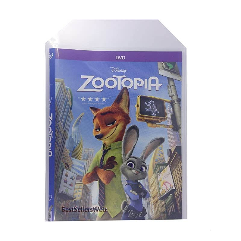 100 Big CPP Clear Plastic Sleeve with Flap 100 Micron Fits 14mm DVD Case Artwork