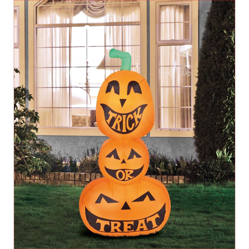 Occasions 3.5' Inflatable Pumpkin Stack, 3.5 ft Tall, Multicolored
