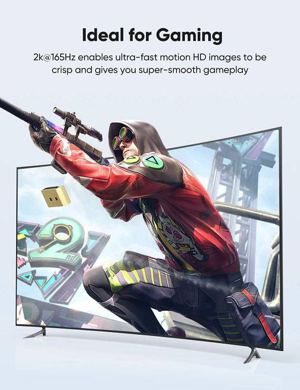 DisplayPort to DisplayPort Cable 6.6ft Nylon Braided -(4K@60Hz, 2K@165Hz) for Laptop PC TV and More