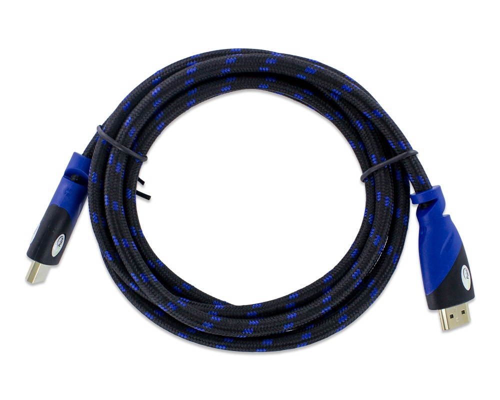 NavePoint HDMI 1.4 Male to Male Cable Black 6 Ft Woven Black 3-pack Blue