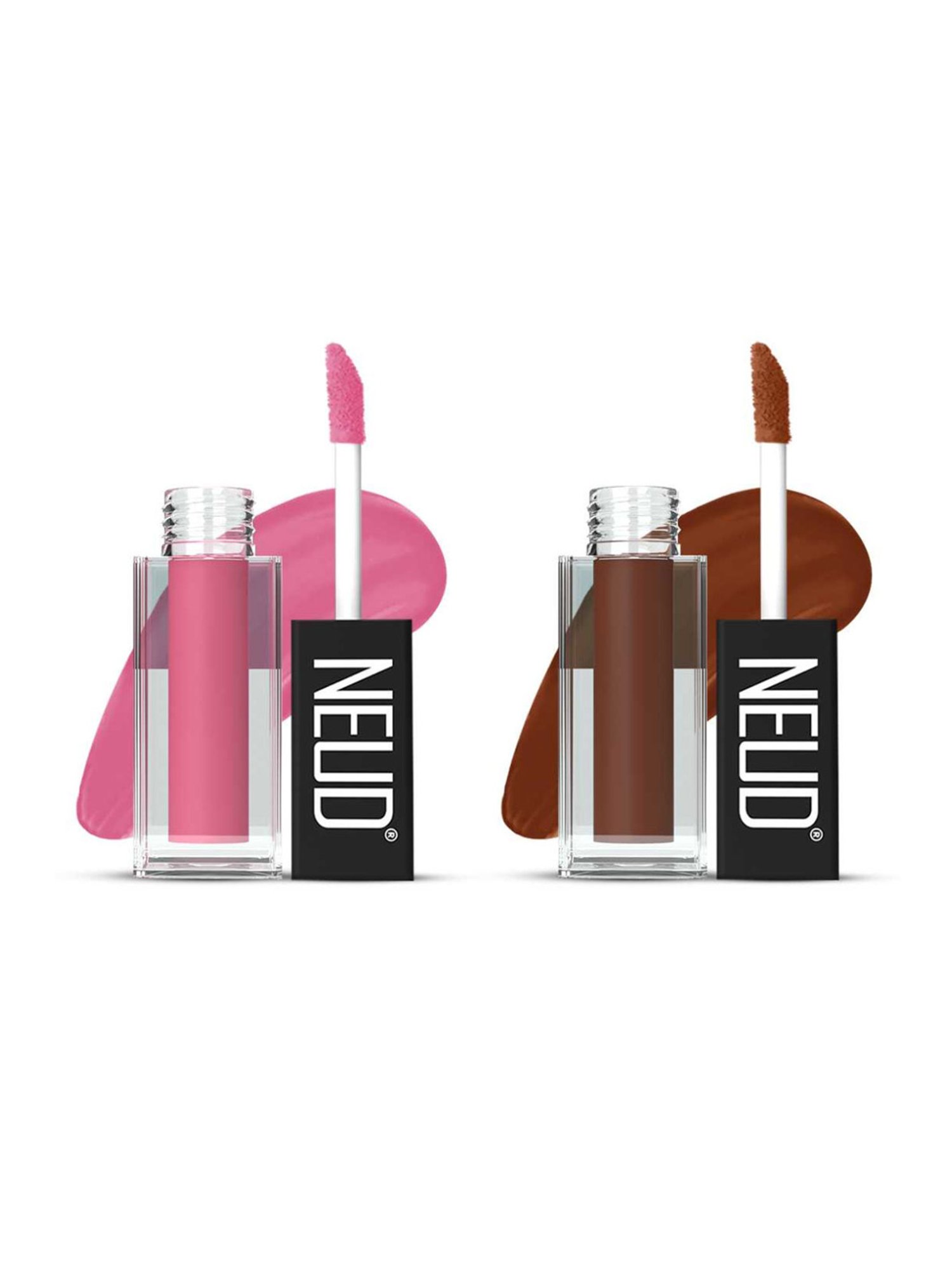 Neud Matte Liquid Lipstick Combo Supple Candy & Oh My Coco with Two Lip Gloss Free
