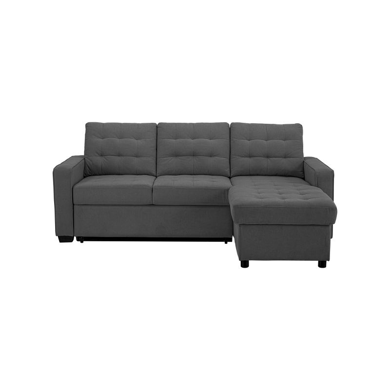 Queen Brady Convertible Sofa with Storage Gray - Serta