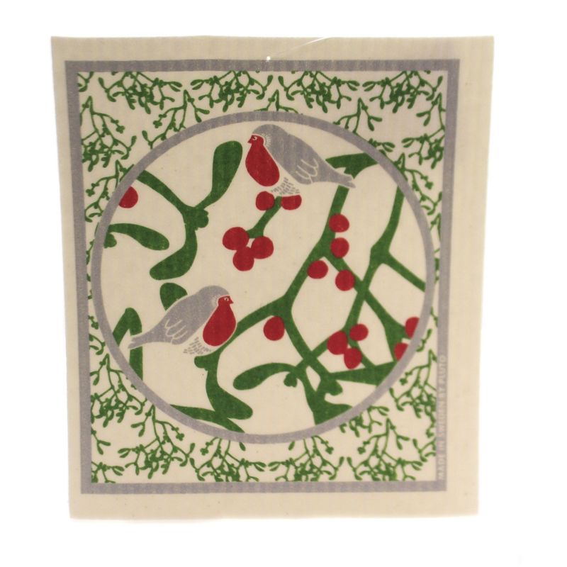 Swedish Dish Cloth 8.0" Red Cycle Absorbent Kitchen Eco Friendly  -  Dish Cloth