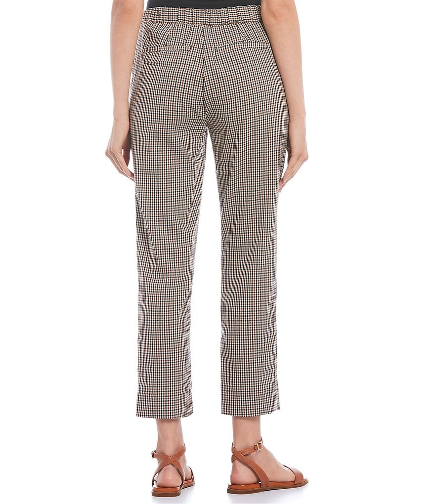 Jolt Plaid Slit Front Hem Trouser Pants