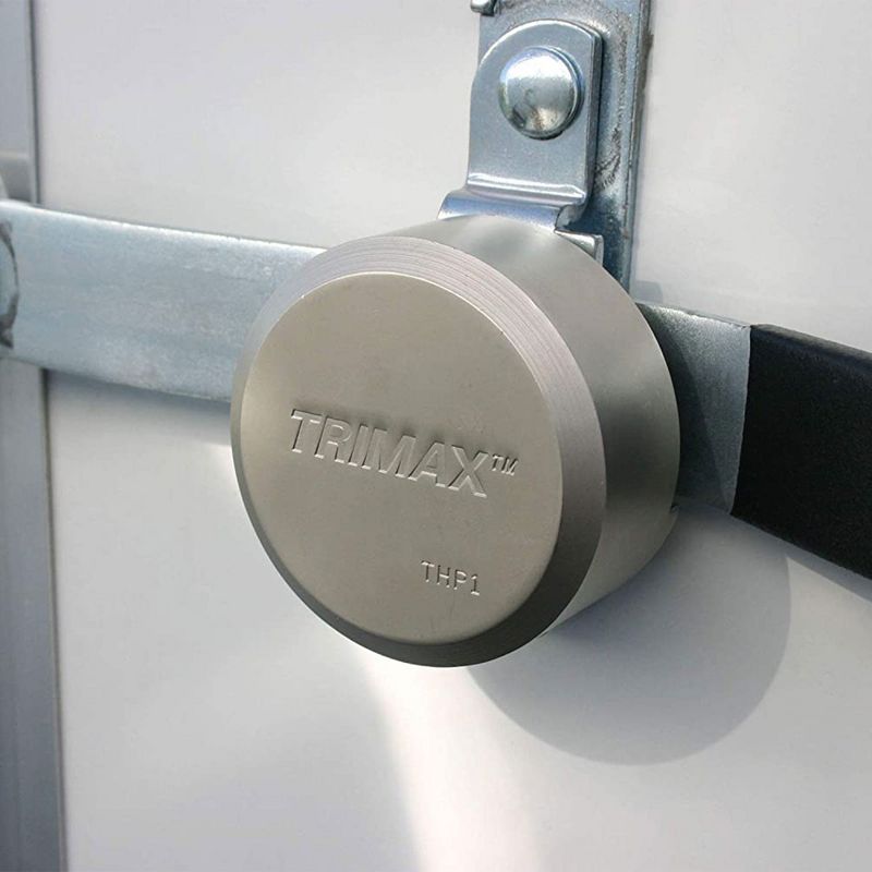 TRIMAX Hockey Puck Internal Shackle Trailer Door Locks Keyed Alike with Enlarged Lock Opening and 3/8-inch Internal Shackle Diameter (2 Pack)