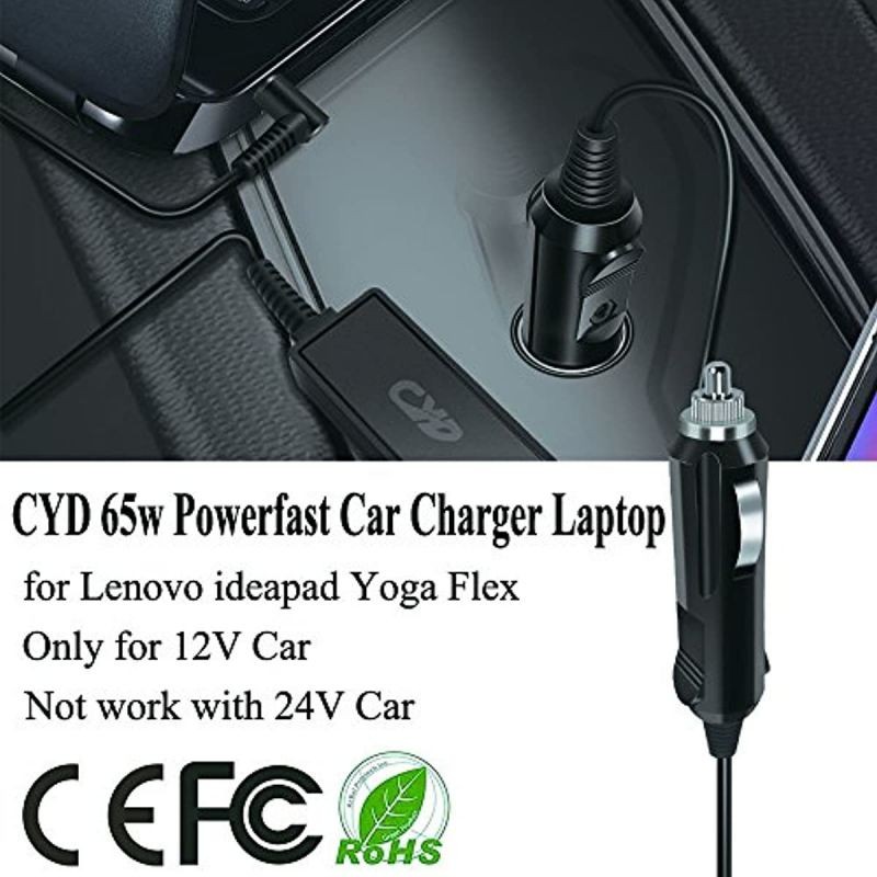 CYD 65W Powerfast Replacement for Car-Charger-Laptop Lenovo Flex 4 1 Ideapad 710s 510s 510 310 110 100 110s Yoga 710 510