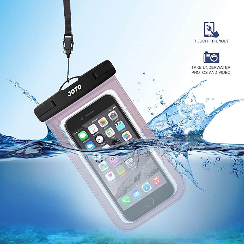 Universal Waterproof Pouch Cellphone Dry Bag Case for iPhone 12 Pro Max 11 Pro Max Xs Max XR X 8 7 6S Plus SE, Galaxy S20 Ultra S20+ S10 Plus S10e /Note 10+ 9, Pixel 4 XL up to 7" -Clearpurple