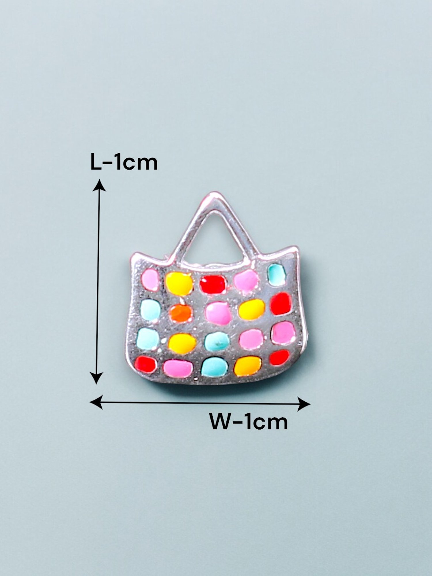 Taraash 925 Sterling Silver Colorful Bag Earrings for Kids & Girls - Multi-Colored Silver Finish