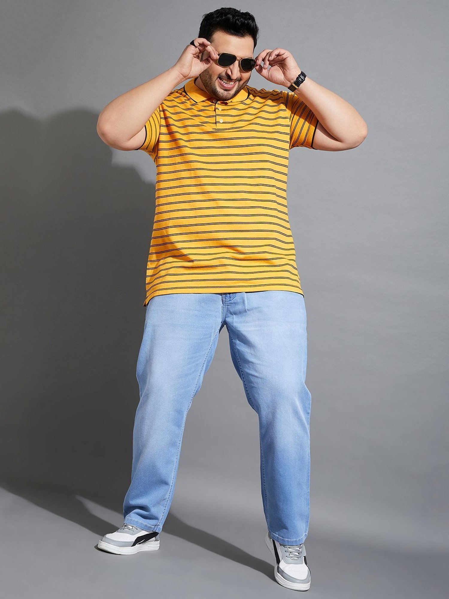 Bigbanana Plus Size Blue Cotton Regular Fit Jeans