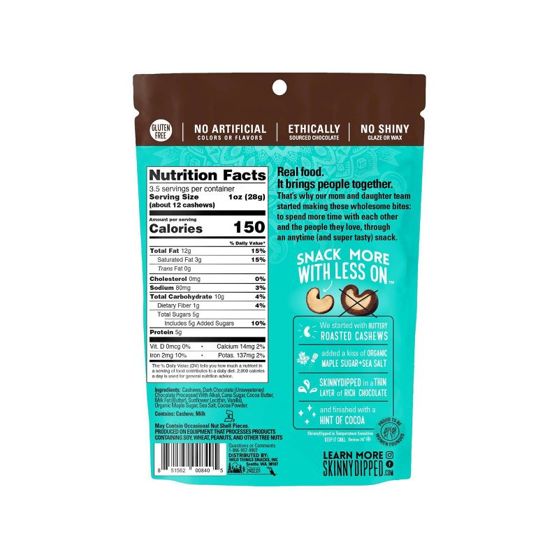 SkinnyDipped Dark Chocolate Cocoa Cashews - 3.5oz