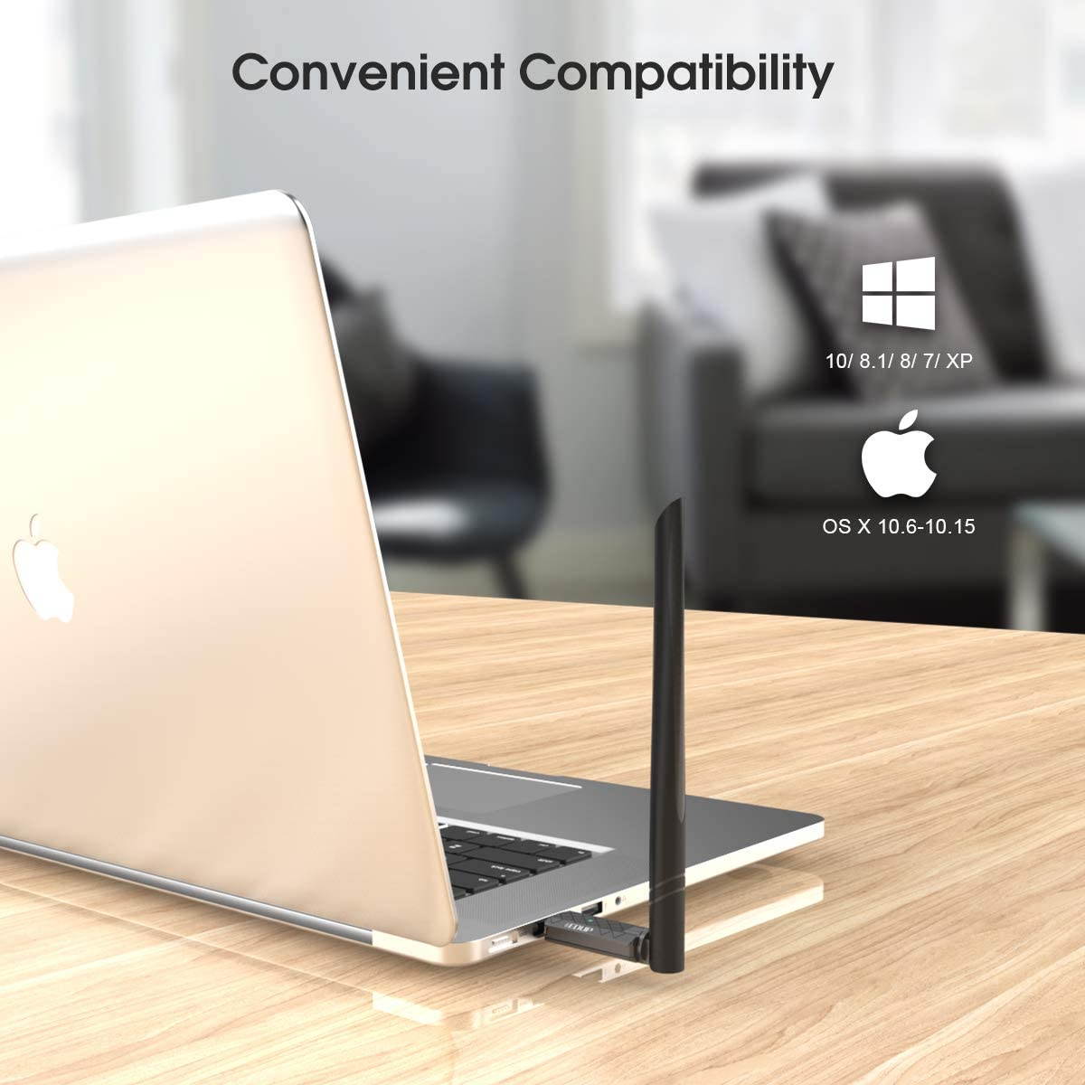 EDUP USB 3.0 WiFi Adapter 1300Mbps Dual Band Wireless Network Adapter 802.11 AC 6dBi Antenna for Desktop PC Wi-Fi Dongle Compatible Windows 10/7 /8/8.1 /XP Mac OS X 10.6-10.15